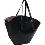 Brunello Cucinelli Black Leather Logo Shoulder Strap Shopping Tote Bag BAG1576