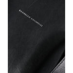 Brunello Cucinelli Black Leather Logo Shoulder Strap Shopping Tote Bag BAG1576
