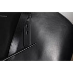 Brunello Cucinelli Black Leather Logo Shoulder Strap Shopping Tote Bag BAG1576