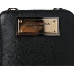 Dolce & Gabbana Black Leather Purse Crossbody Sling Phone Bag