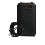 Dolce & Gabbana Black Leather Purse Crossbody Sling Phone Bag