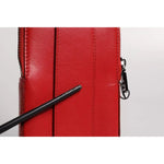 Dolce & Gabbana Red Leather Logo Zip Around Card Holder Wide Strap Wallet