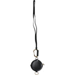 Dolce & Gabbana Black Round Leather DG Logo Coin Purse Lanyard Wallet BAG4199