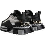 Dolce & Gabbana Black Silver SUPER KING Leather Sneaker Shoes MV6792-41