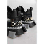 Dolce & Gabbana Black Silver SUPER KING Leather Sneaker Shoes MV6792-41