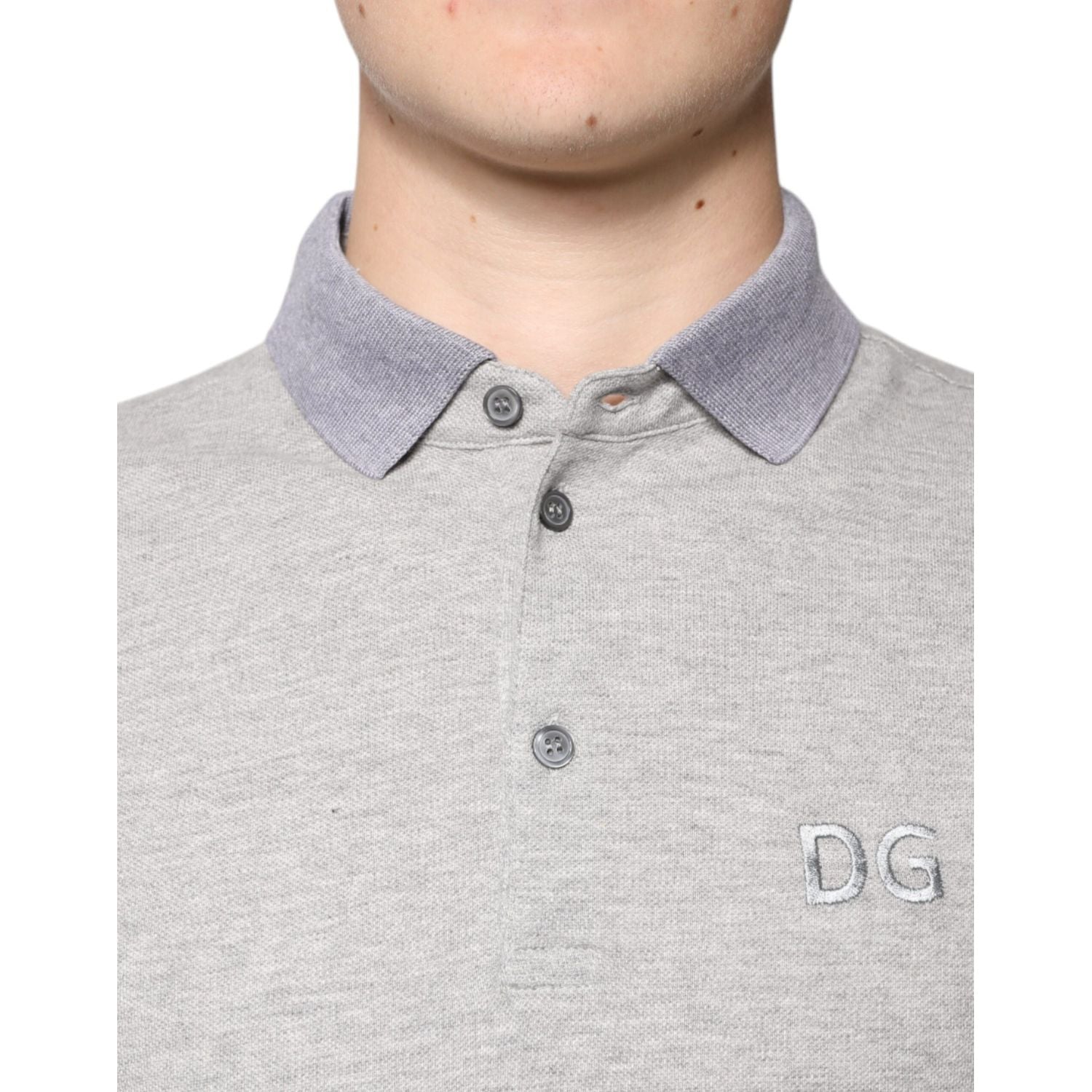 Dolce & Gabbana Gray Collared Short Sleeves Men Polo T-shirt