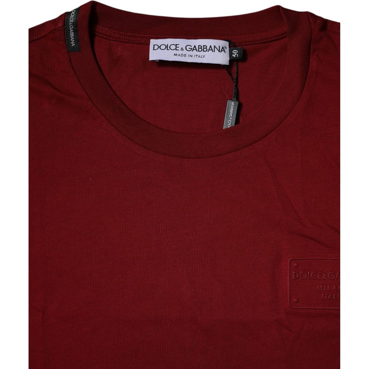 Dolce & Gabbana Maroon Logo Crew Neck Short Sleeves T-shirt TSH86713-50