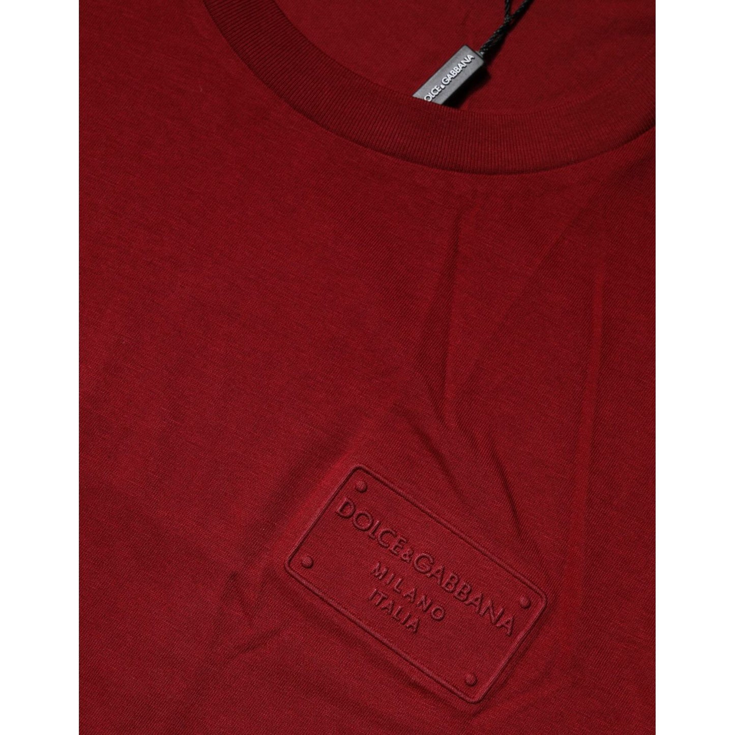Dolce & Gabbana Maroon Logo Crew Neck Short Sleeves T-shirt TSH86713-50