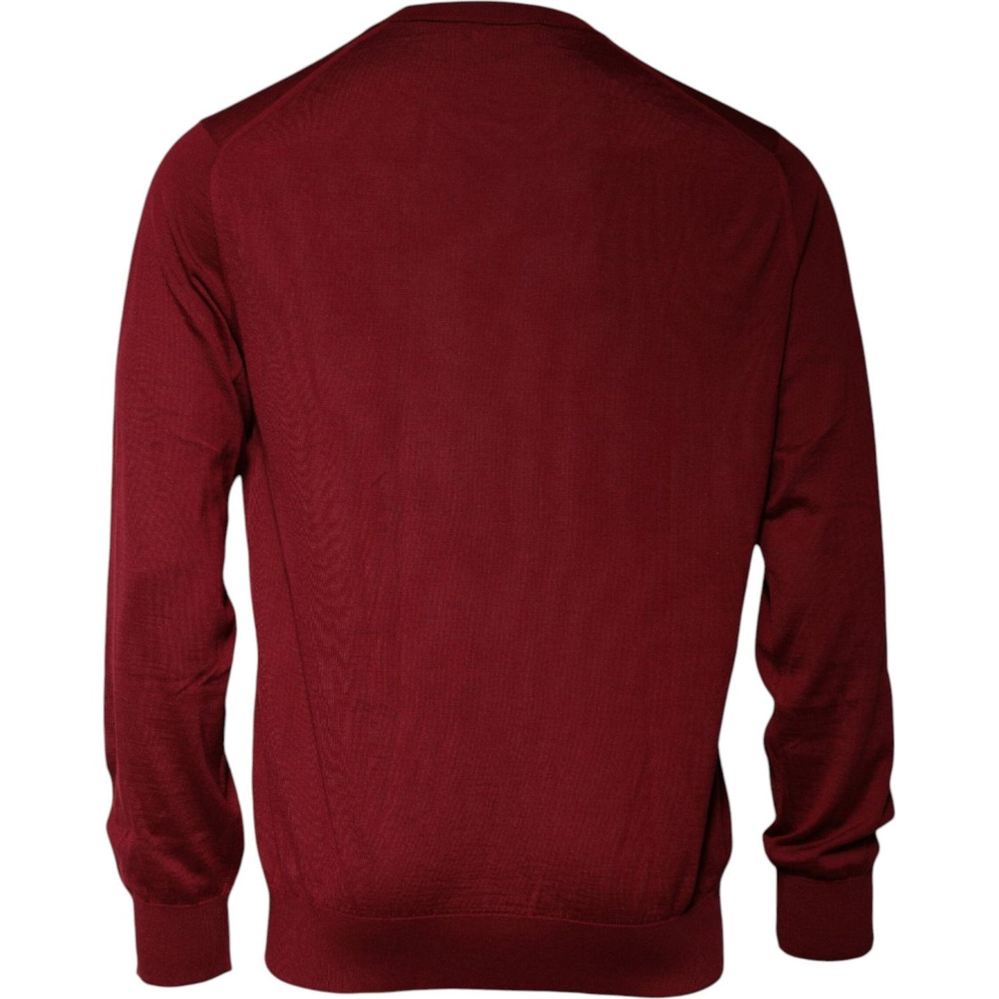 Dolce & Gabbana Maroon Cashmere Crew Neck Pullover Sweater TSH86716-54