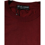 Dolce & Gabbana Maroon Cashmere Crew Neck Pullover Sweater TSH86716-54
