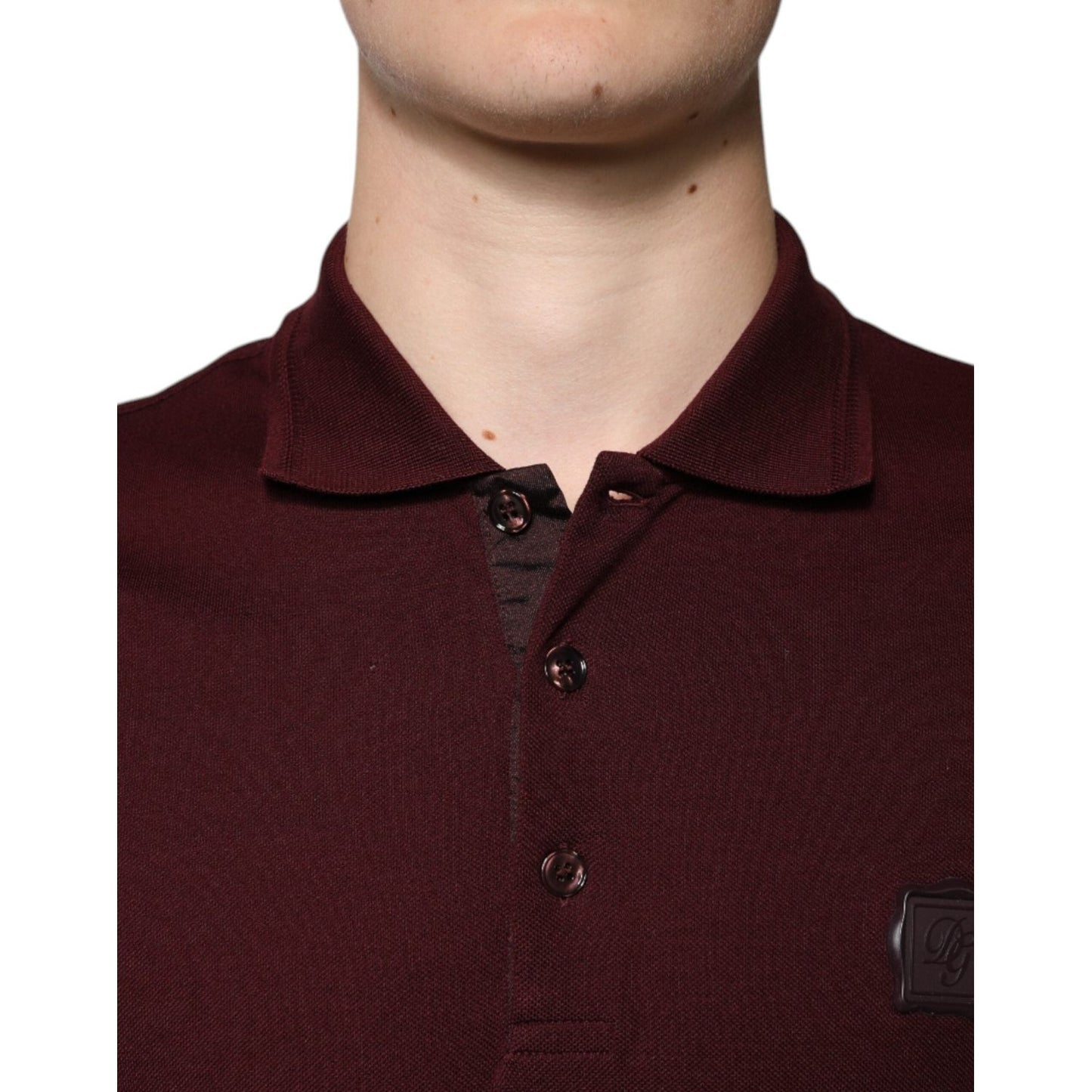 Dolce & Gabbana Maroon Collared Short Sleeves Polo T-shirt TSH86858-44
