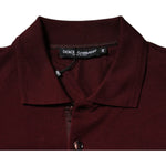 Dolce & Gabbana Maroon Collared Short Sleeves Polo T-shirt TSH86858-44