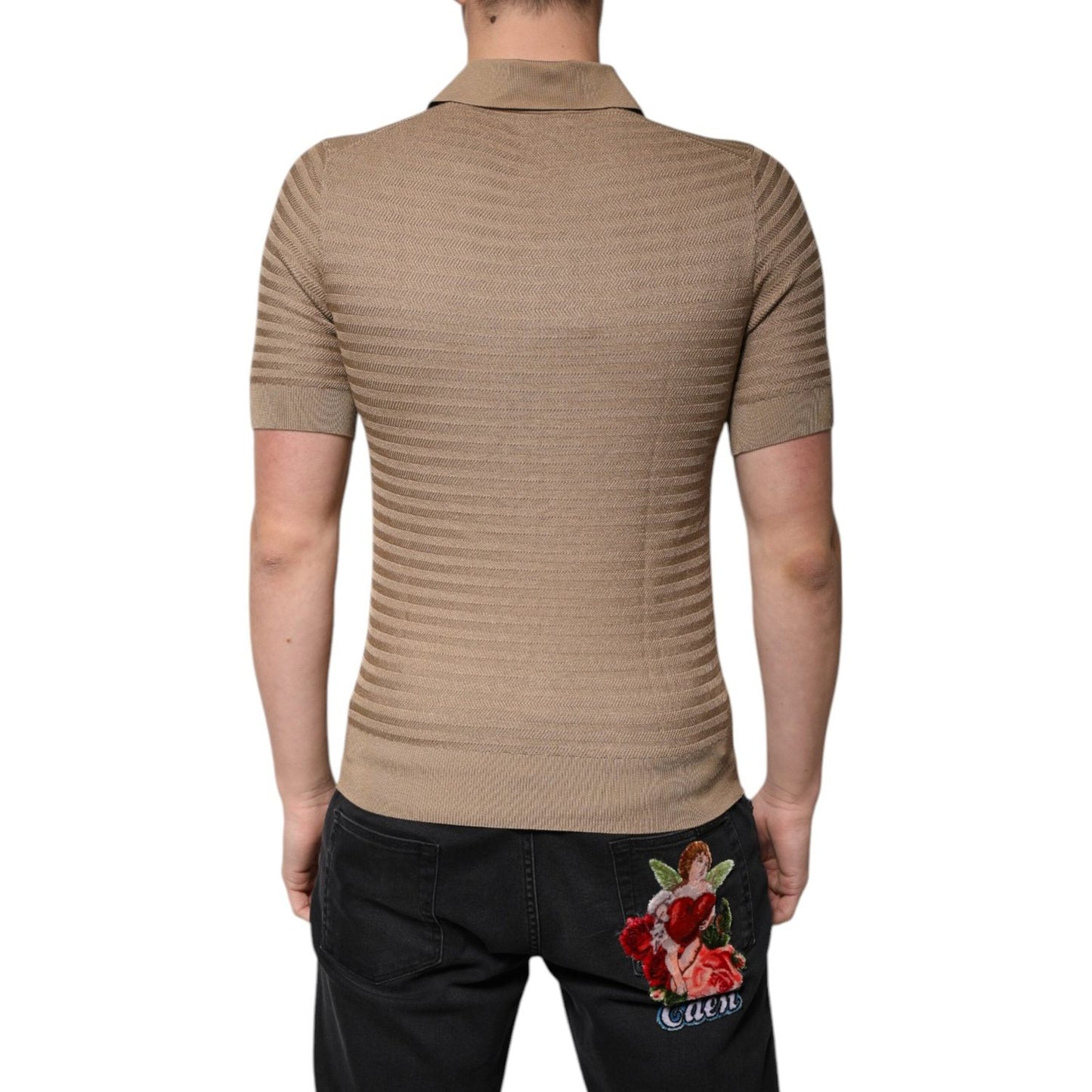 Dolce & Gabbana Brown Collared Short Sleeves Polo T-shirt TSH86918-44