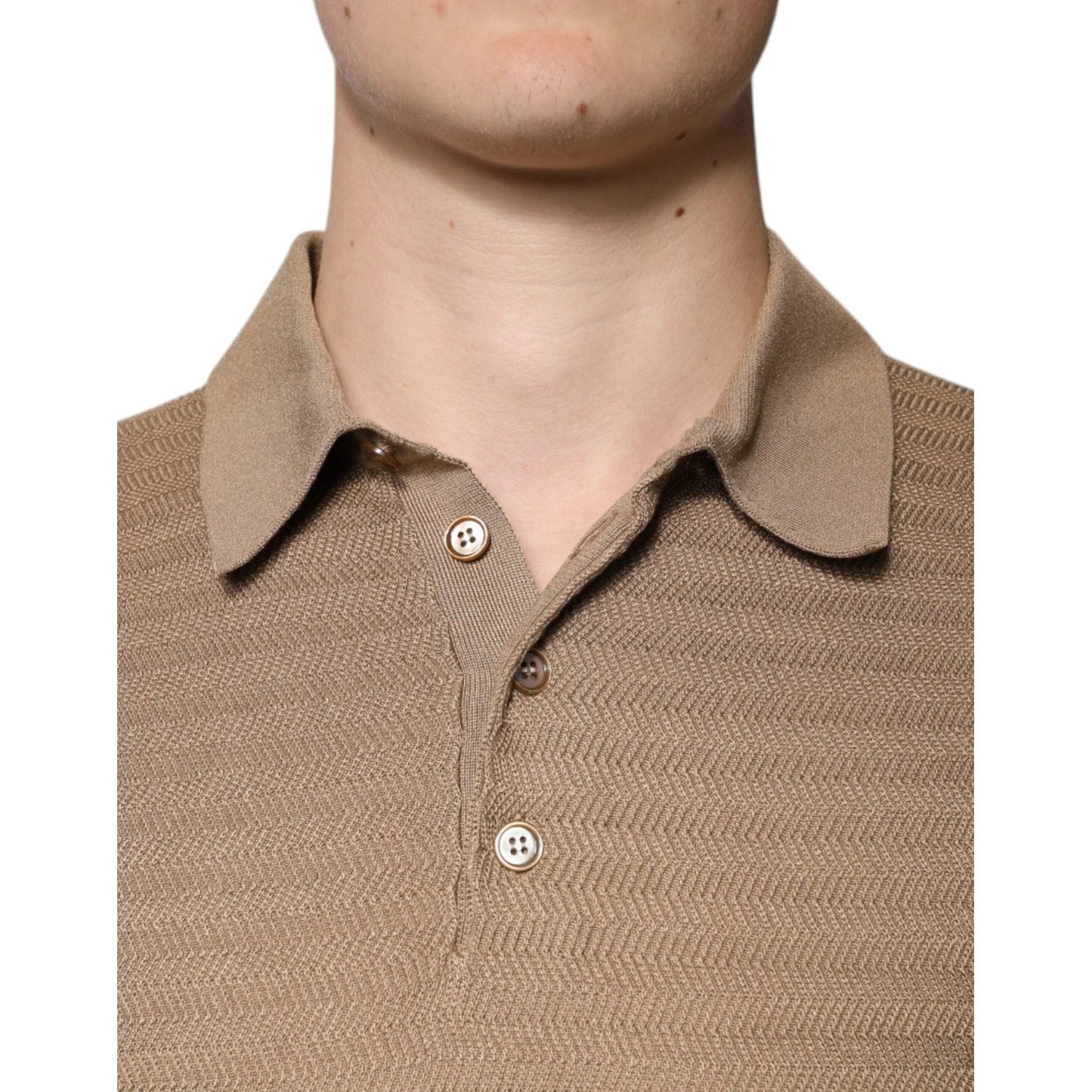 Dolce & Gabbana Brown Collared Short Sleeves Polo T-shirt TSH86918-44