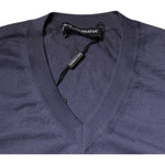 Dolce & Gabbana Gray Cashmere V-neck Men Pullover Sweater TSH86936-48