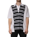 Dolce & Gabbana Black White Stripes Collared Polo T-shirt TSH87243-52