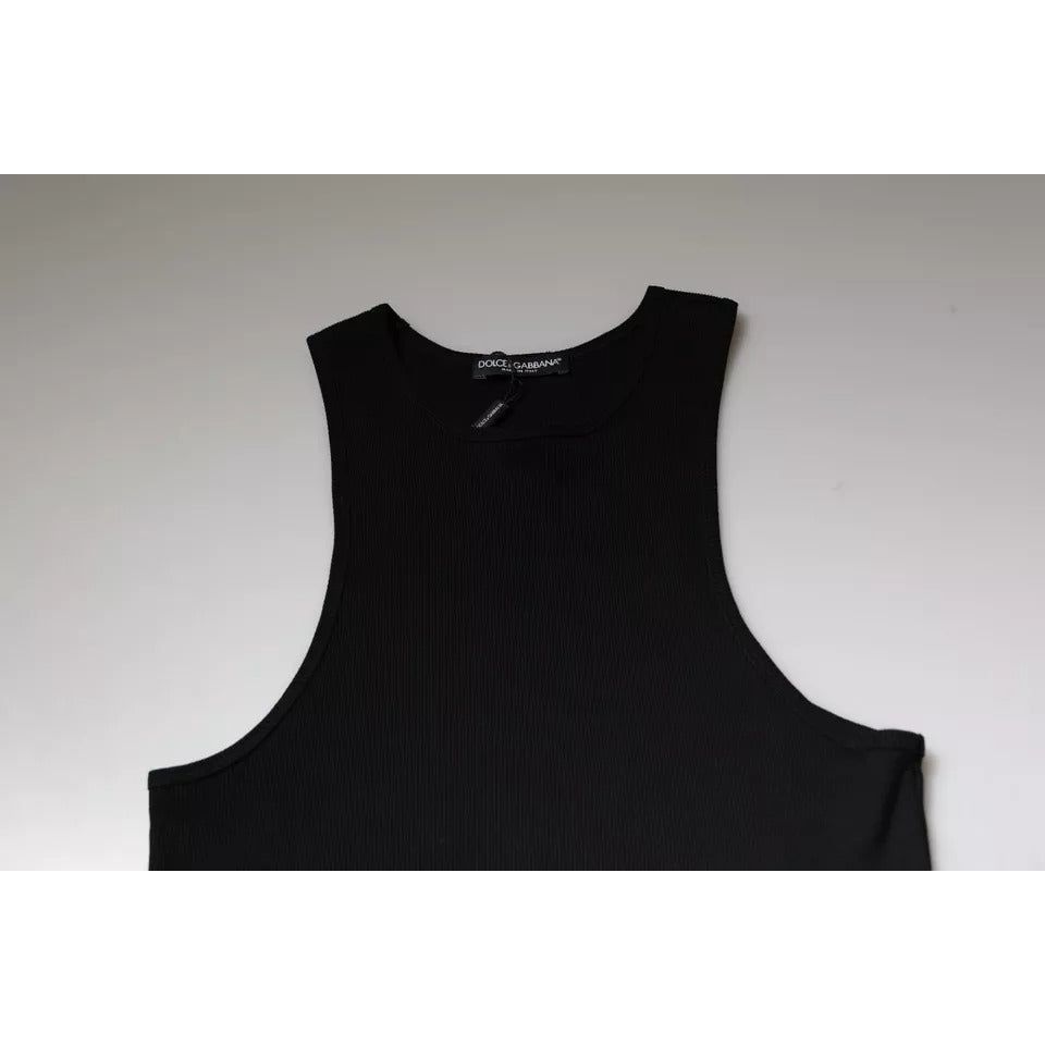 Dolce & Gabbana Black Cotton Sleeveless Round Neck Tank T-shirt TSH87448-50