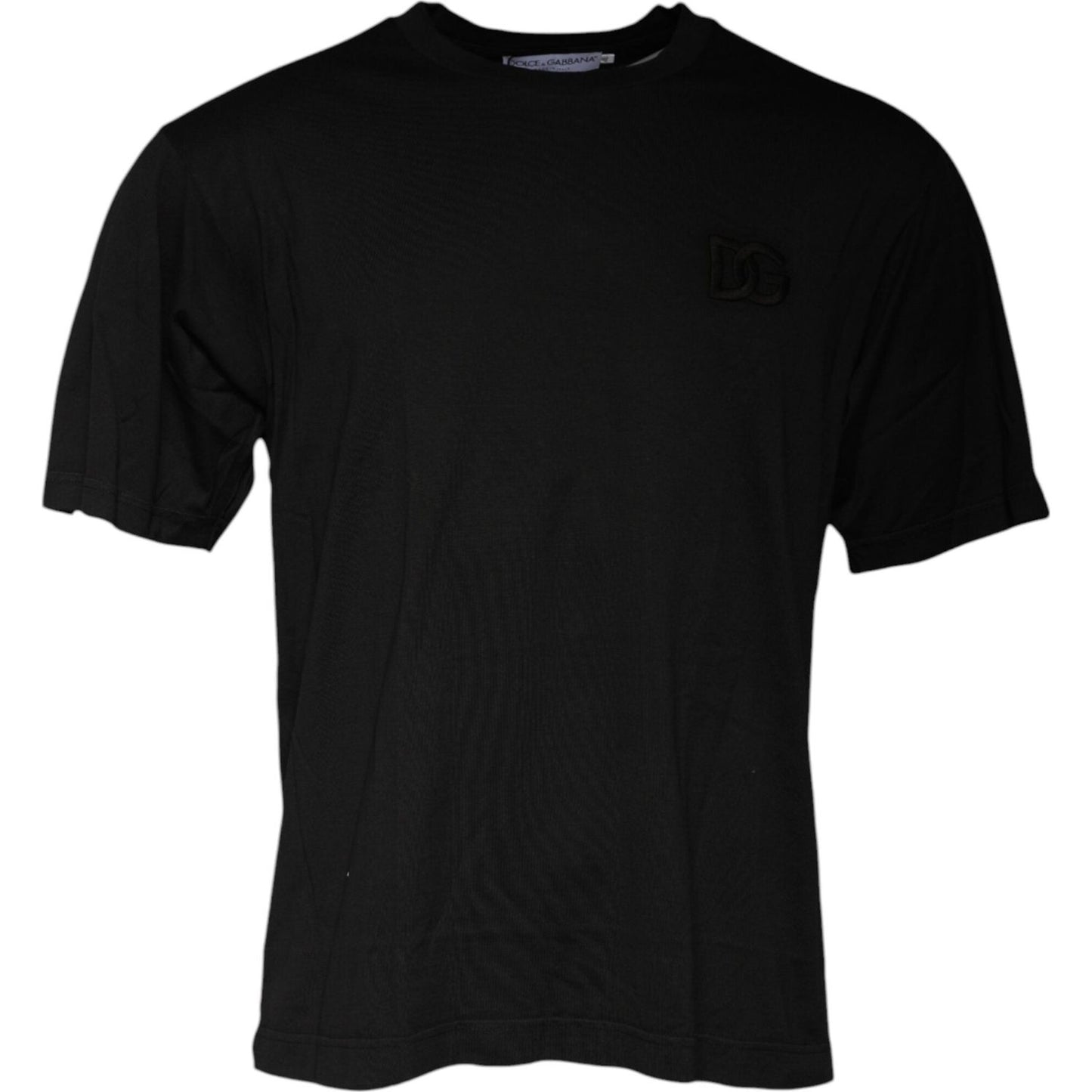 Dolce & Gabbana Black Cotton Crew Neck Short Sleeves T-shirt TSH87455-48