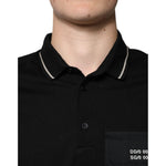 Dolce & Gabbana Black White Cotton Short Sleeves Polo T-shirt TSH87465-44