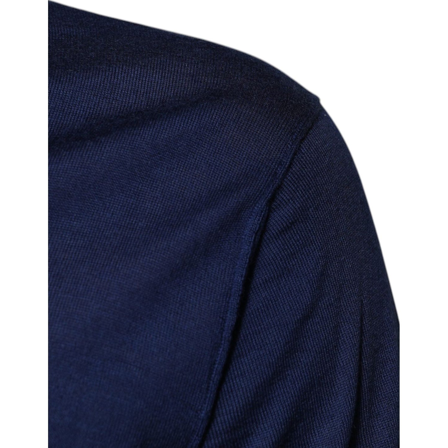 Dolce & Gabbana Navy Blue Cashmere V-neck Pullover Sweater TSH87485-48