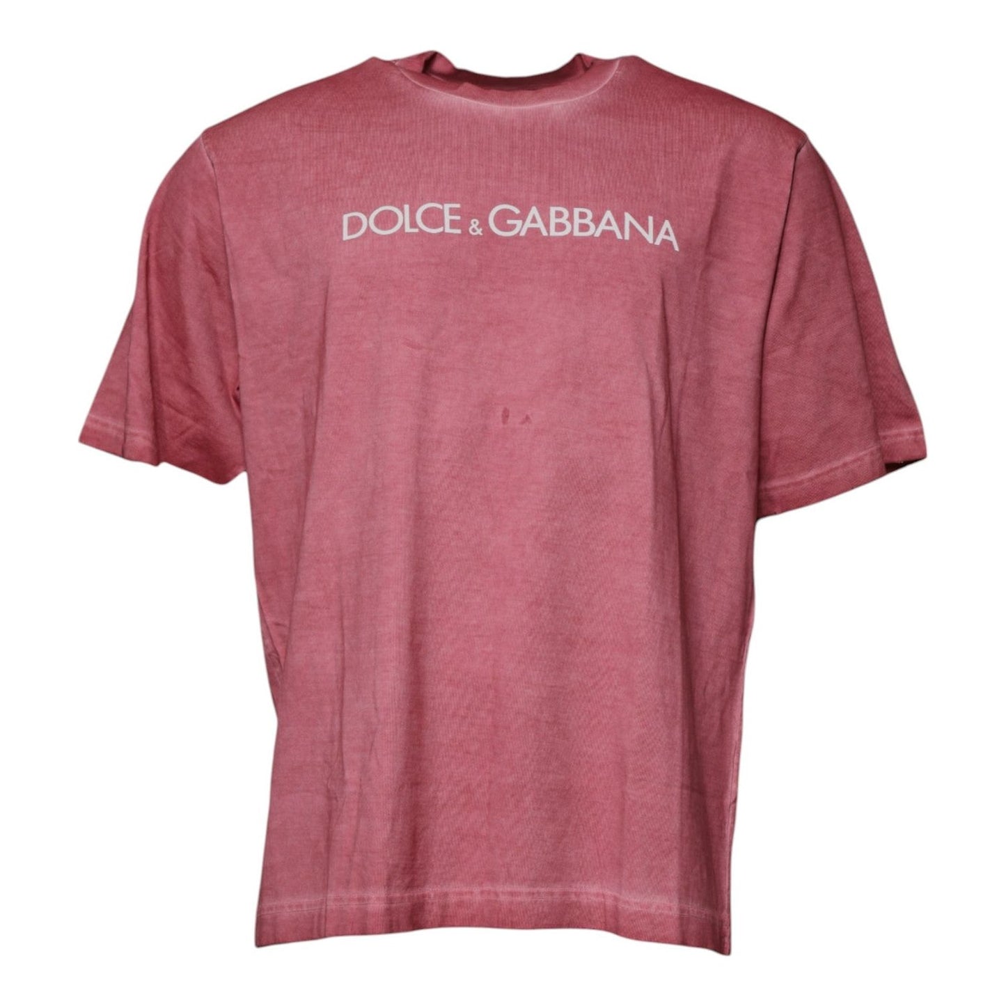 Dolce & Gabbana Pink Logo Print Cotton Crew Neck T-shirt TSH87634-52