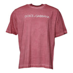 Dolce & Gabbana Pink Logo Print Cotton Crew Neck T-shirt TSH87634-52