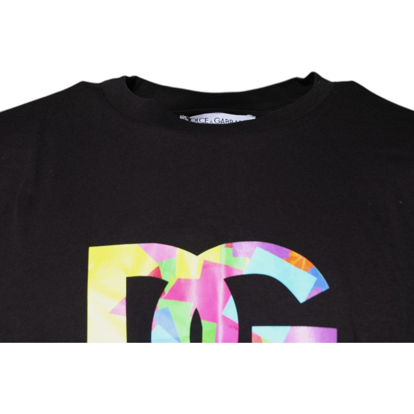 Dolce & Gabbana Black Logo Print Cotton Crew Neck T-shirt TSH87641-56