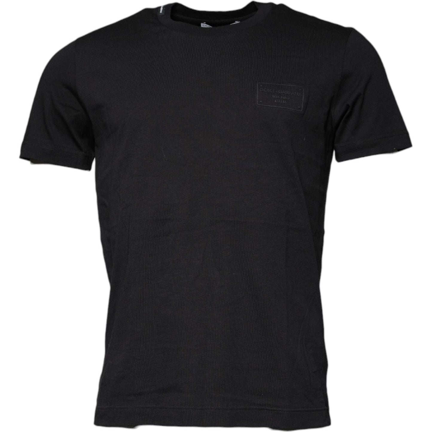Dolce & Gabbana Black Cotton Crew Neck Short Sleeves T-shirt TSH87648-48