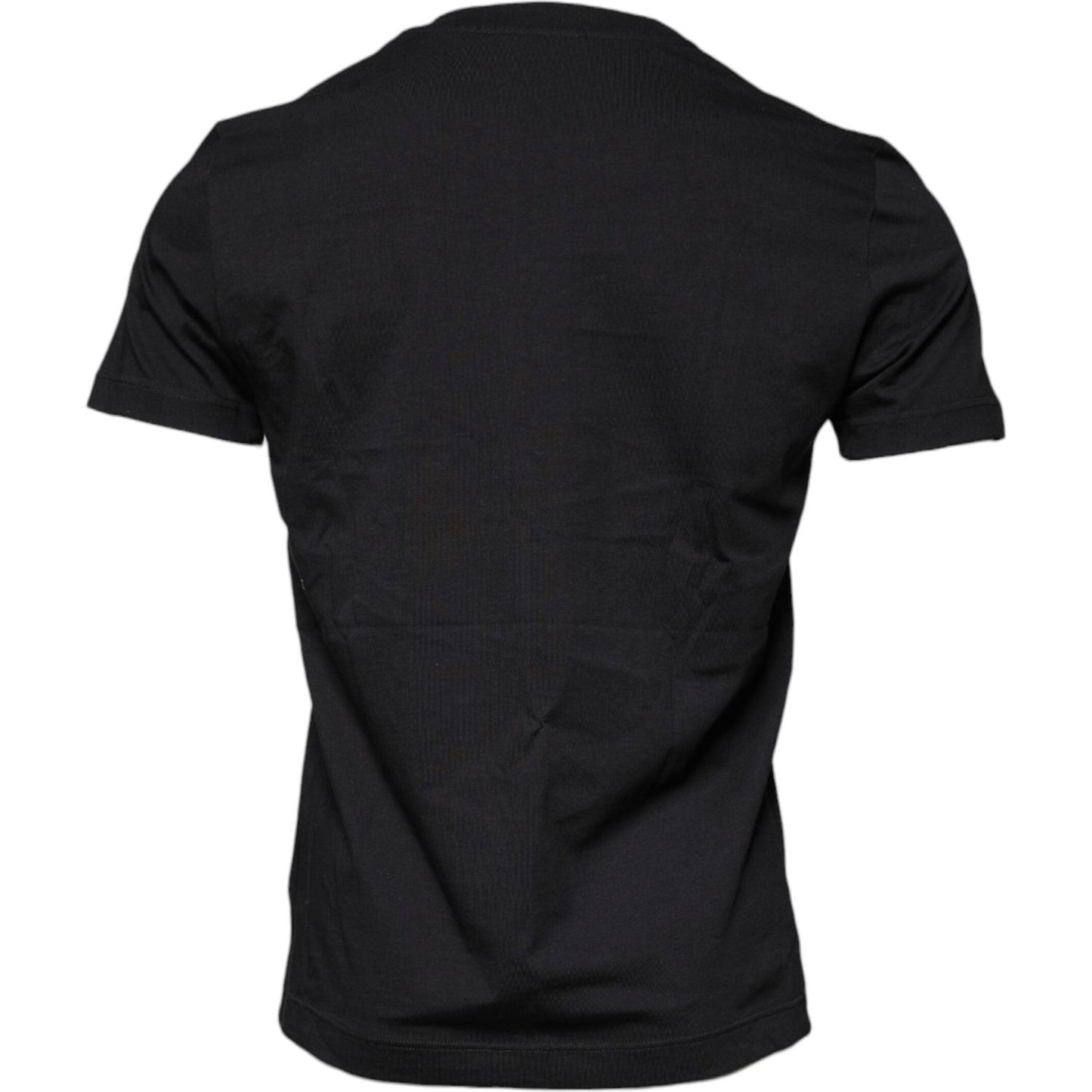Dolce & Gabbana Black Cotton Crew Neck Short Sleeves T-shirt TSH87648-48
