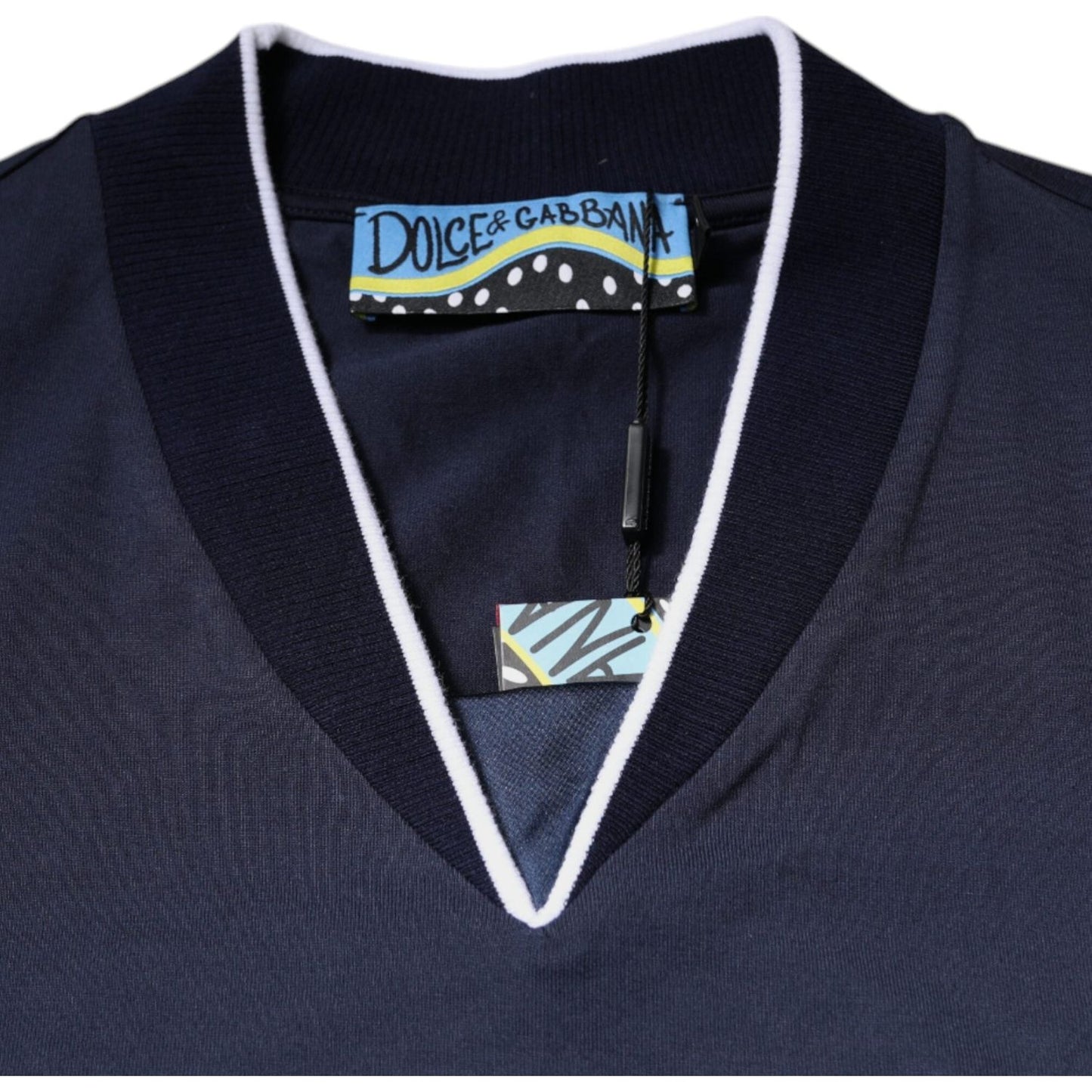 Dolce & Gabbana Multicolor Cotton Vneck Short Sleeve T-shirt TSH87657-46