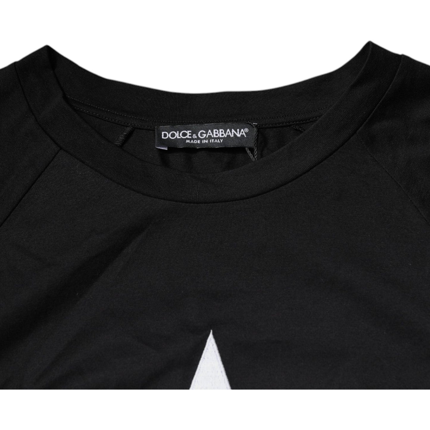 Dolce & Gabbana Black Logo Print Cotton Crew Neck T-shirt TSH87658-52