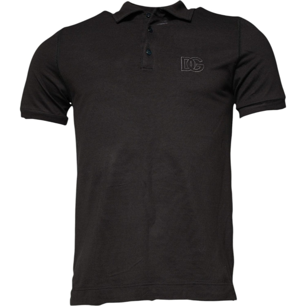 Dolce & Gabbana Dark Gray Collared Short Sleeves Polo T-shirt TSH87666-50