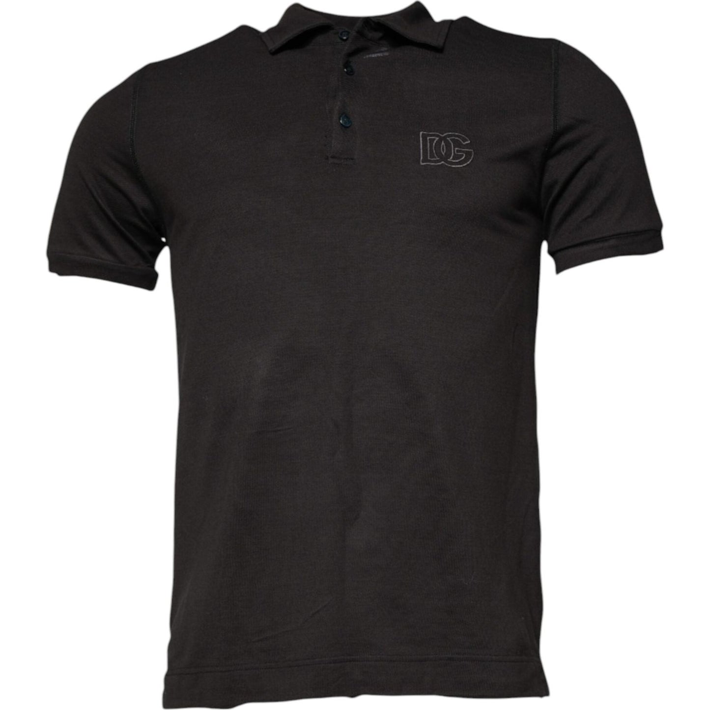 Dolce & Gabbana Dark Gray Collared Short Sleeves Polo T-shirt TSH87666-50