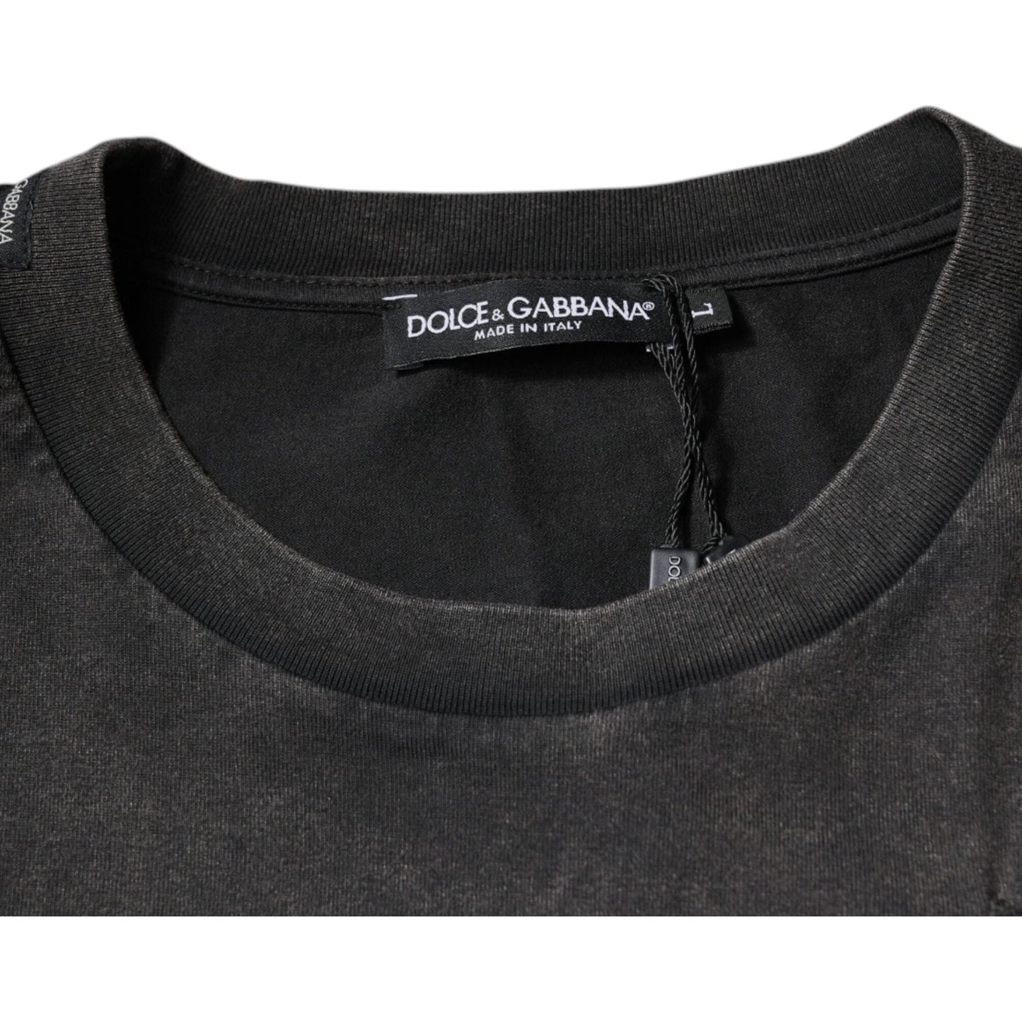 Dolce & Gabbana Gray Leopard Print Cotton Crew Neck T-shirt TSH87671-50
