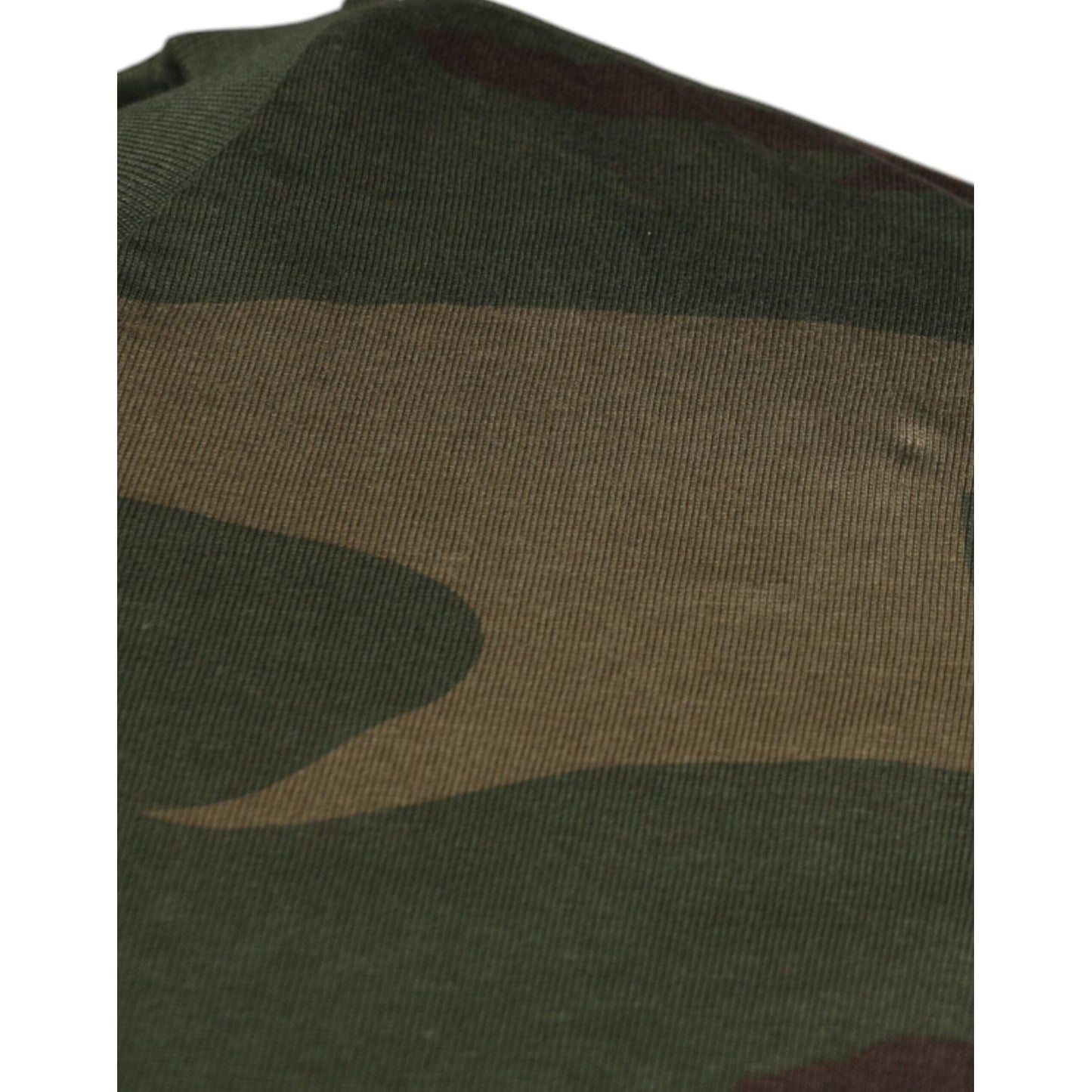 Dolce & Gabbana Multicolor Camouflage Cotton Crew Neck T-shirt TSH87676-44