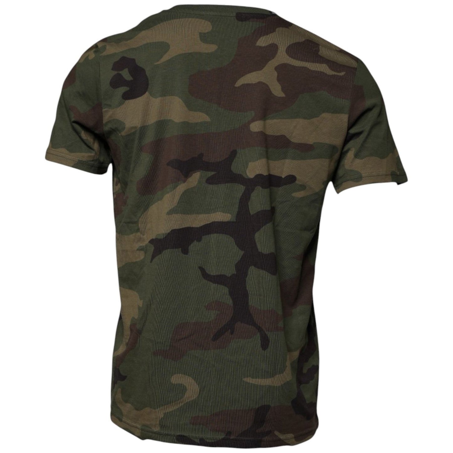 Dolce & Gabbana Multicolor Camouflage Cotton Crew Neck T-shirt TSH87676-44