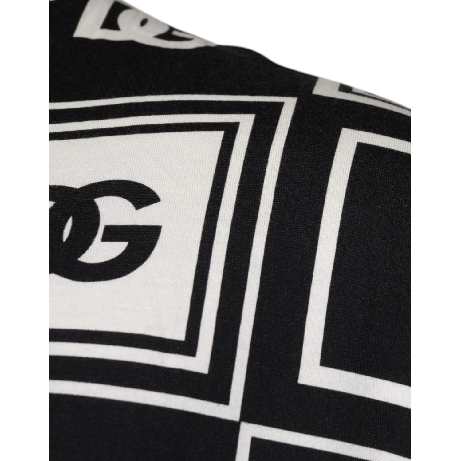 Dolce & Gabbana Black Logo Monogram Cotton Crew Neck T-shirt