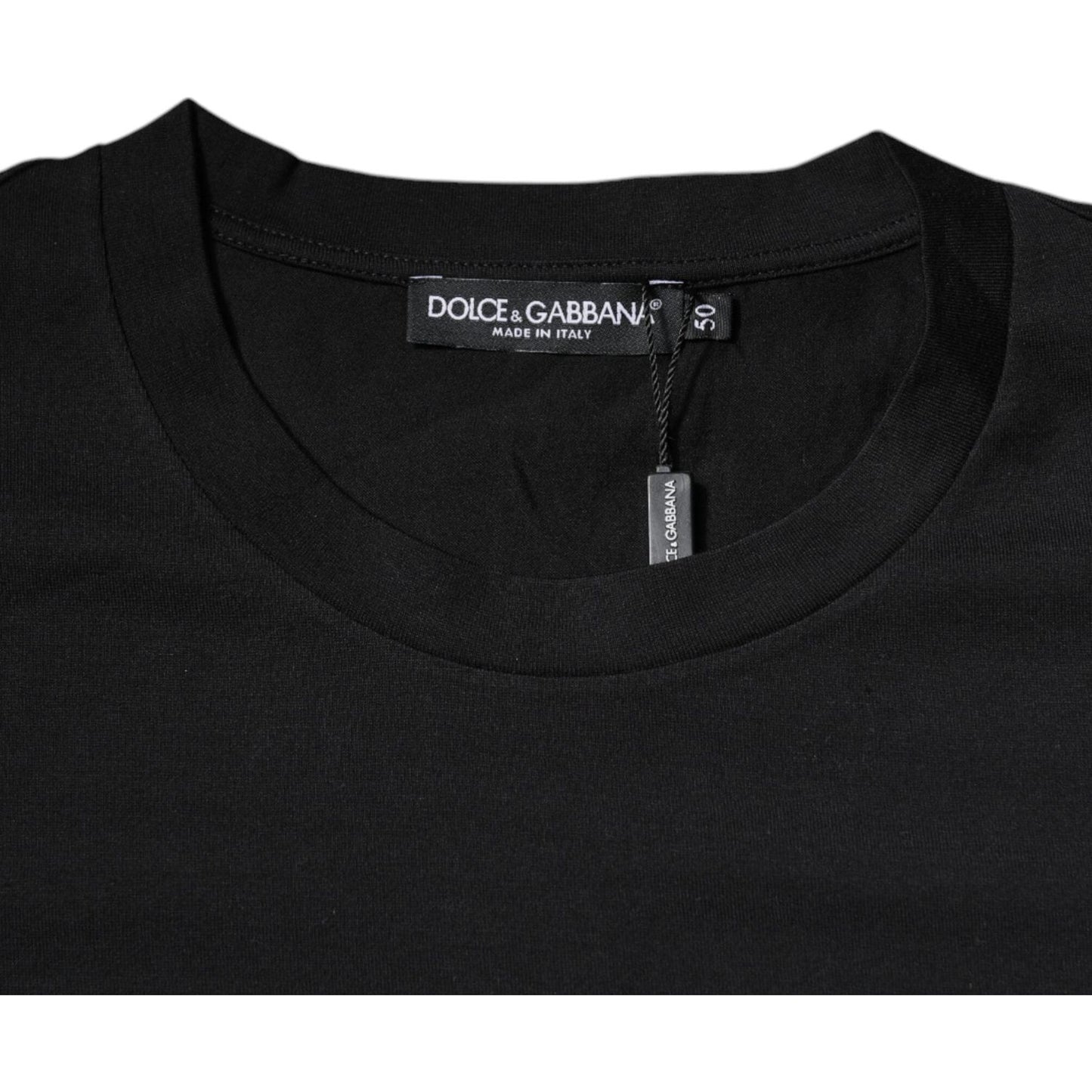 Dolce & Gabbana Black DG Logo Print Cotton Crew Neck T-shirt TSH87686-50