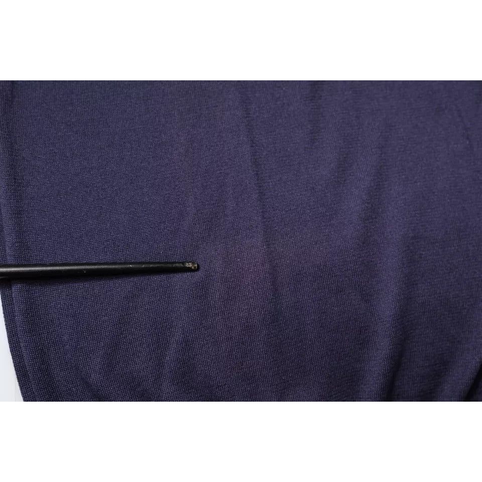 Dolce & Gabbana Blue Silk Collared Short Sleeves Polo T-shirt TSH87778-48