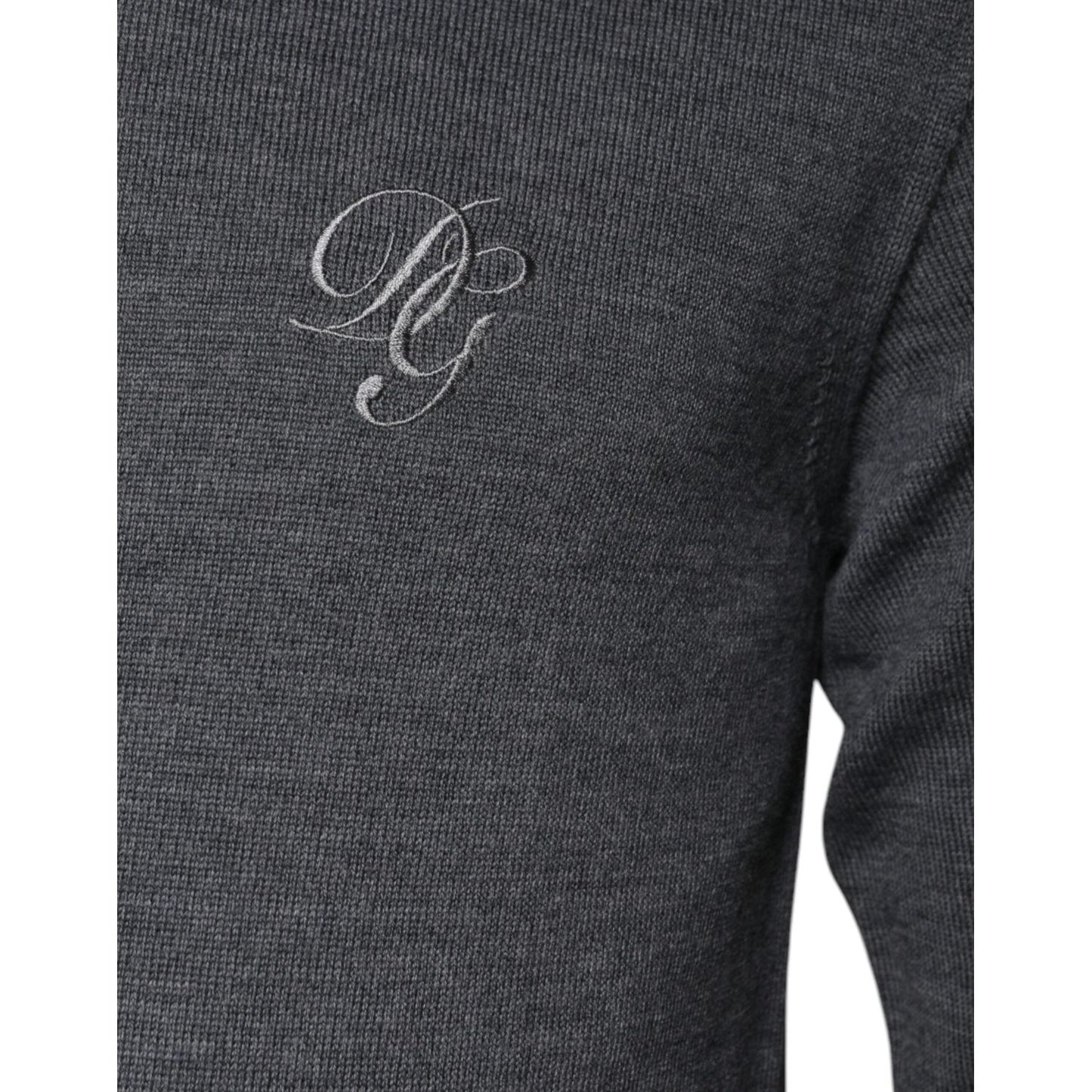 Dolce & Gabbana Gray Wool Logo Turtleneck Pullover Sweater TSH87779-48