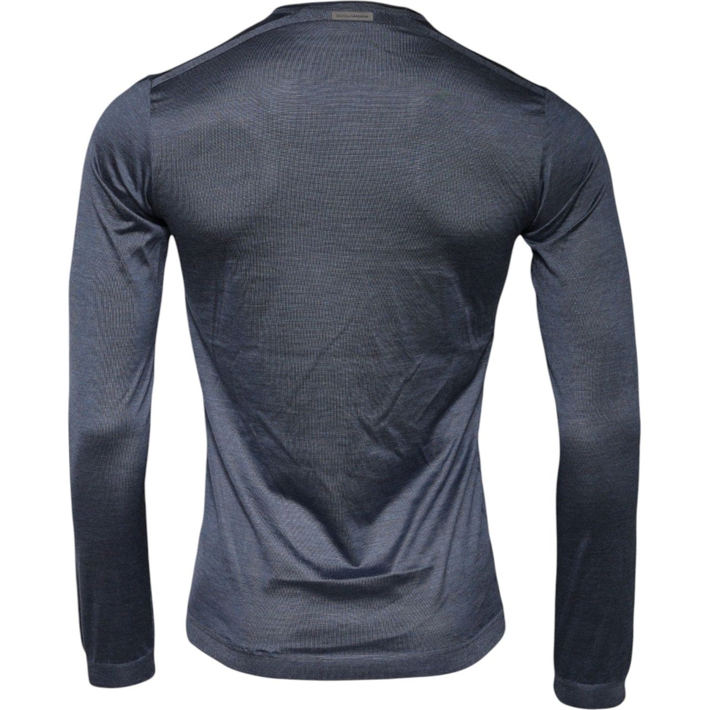 Dolce & Gabbana Dark Gray Silk Crew Neck Pullover Sweater TSH87788-44