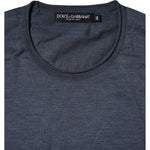 Dolce & Gabbana Dark Gray Silk Crew Neck Pullover Sweater TSH87788-44