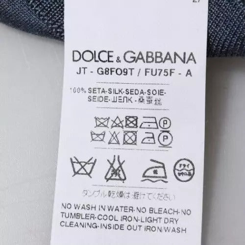 Dolce & Gabbana Dark Gray Silk Crew Neck Pullover Sweater TSH87788-44