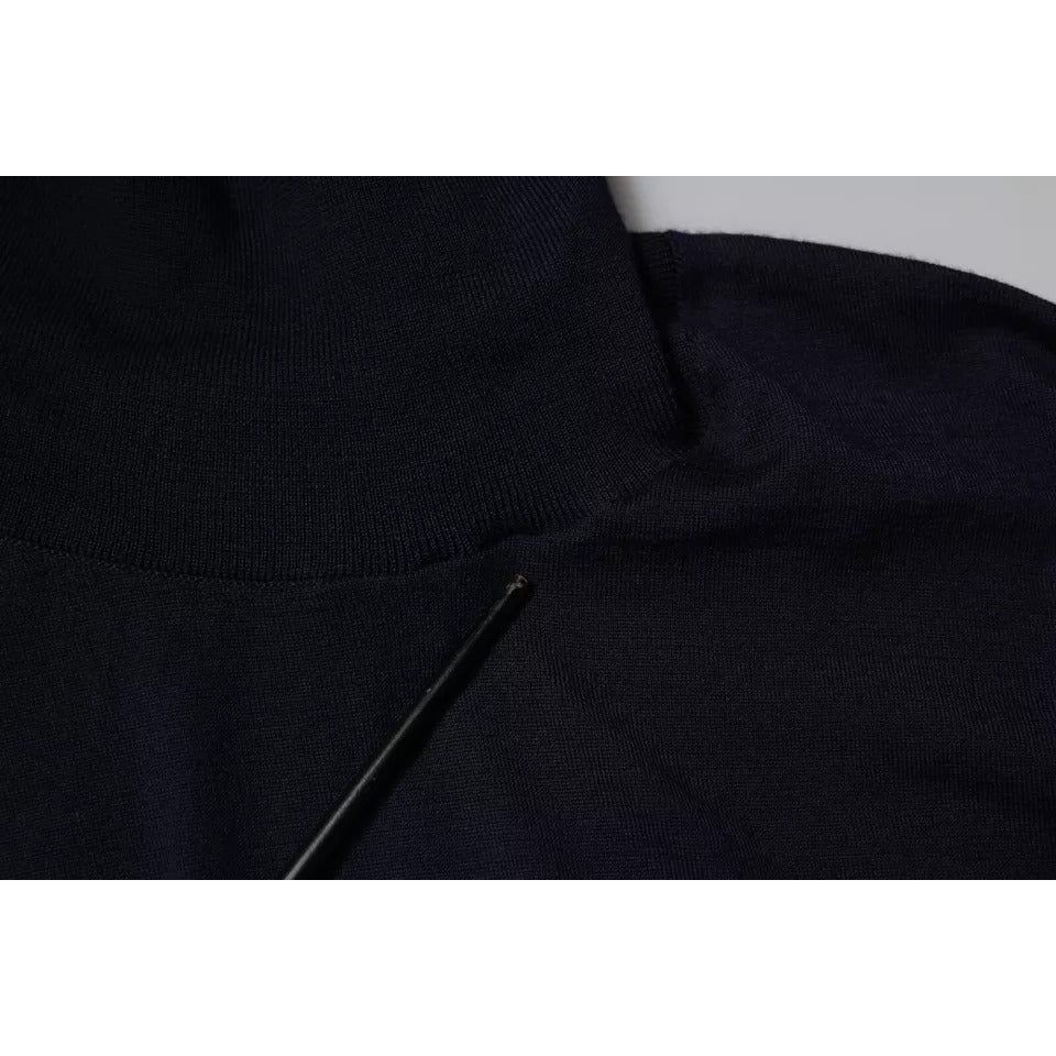 Dolce & Gabbana Blue Cashmere Turtleneck Pullover Sweater TSH87789-52