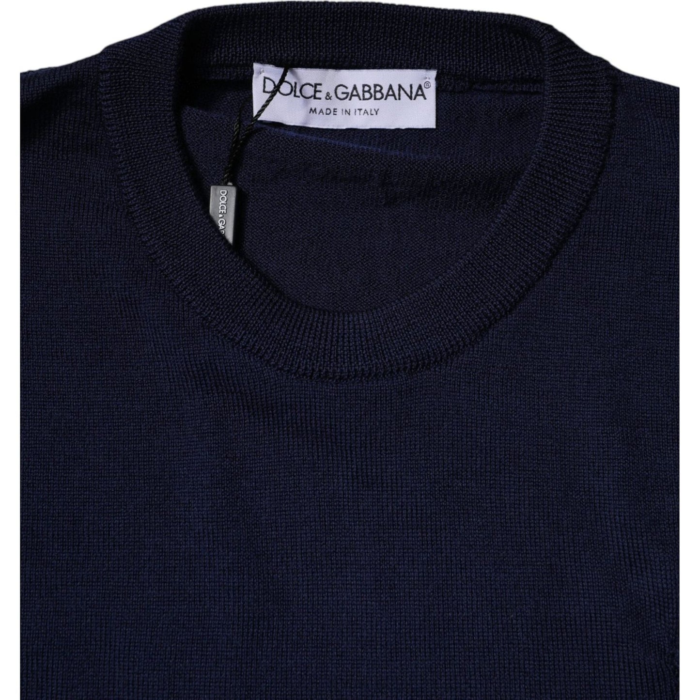 Dolce & Gabbana Blue DG Logo Wool Crew Neck Pullover Sweater TSH87792-46