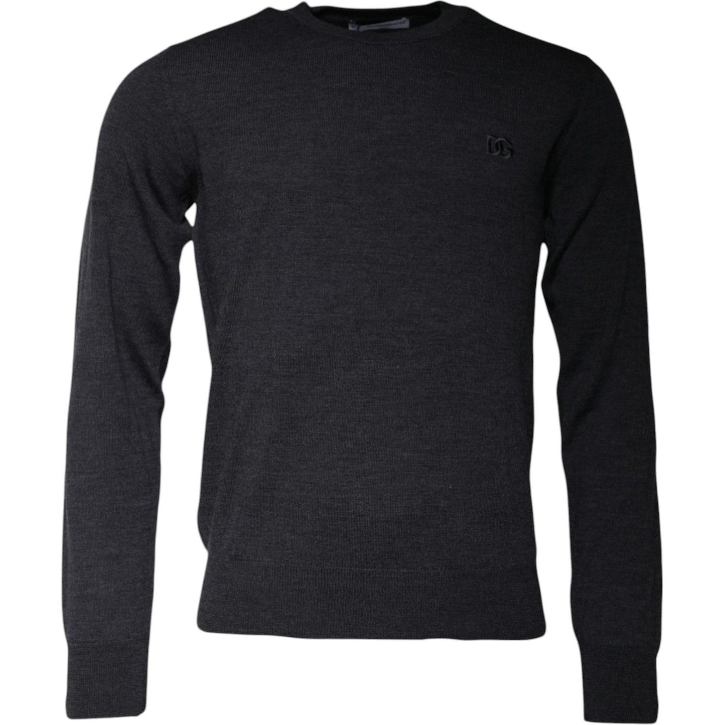 Dolce & Gabbana Dark Gray DG Logo Crew Neck Pullover Sweater TSH87796-46