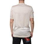 Dolce & Gabbana Off White Silk Crew Neck Henley T-shirt TSH87811-52