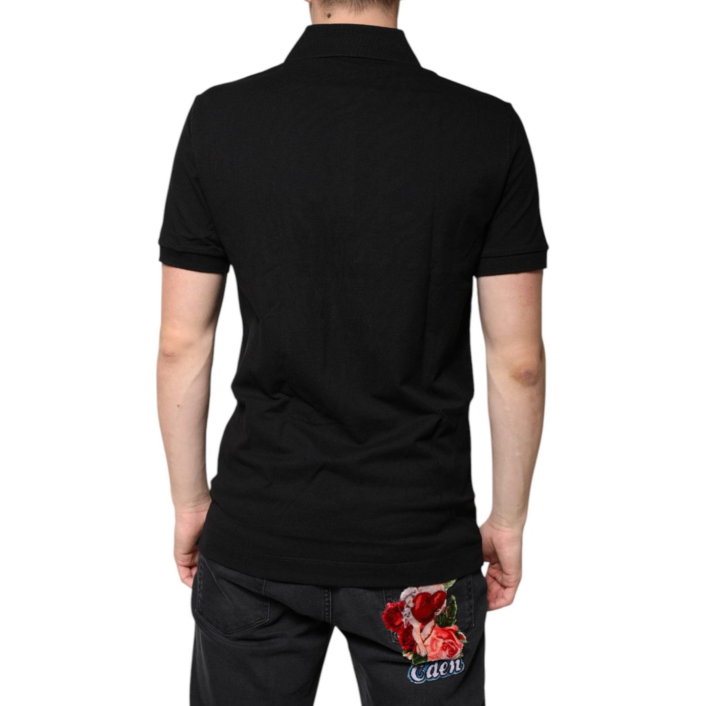 Dolce & Gabbana Black DG Collared Short Sleeves Polo T-shirt TSH90000-50