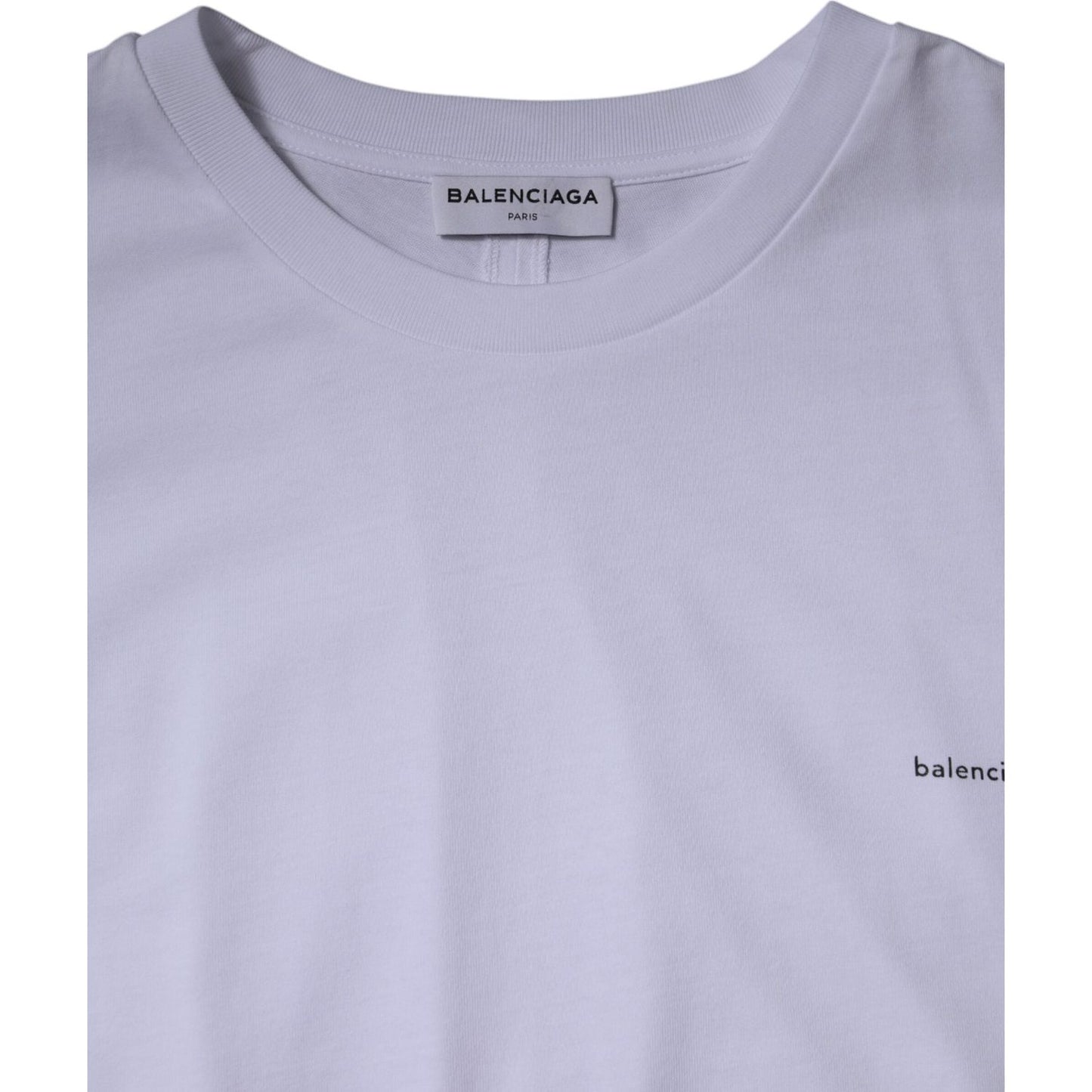 Balenciaga White Logo Cotton Crew Neck Short Sleeves T-shirt TSH878476-L