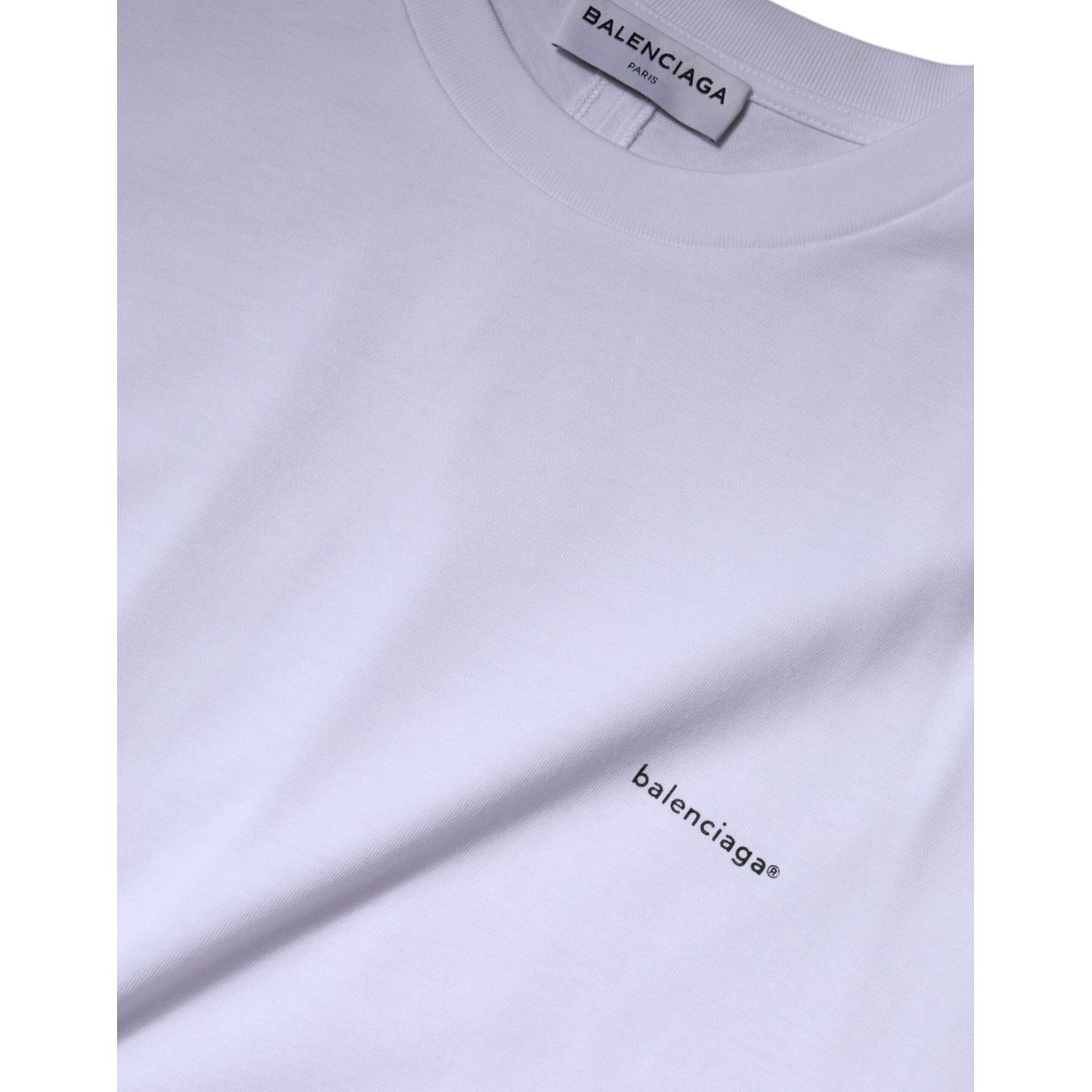 Balenciaga White Logo Cotton Crew Neck Short Sleeves T-shirt TSH878476-L